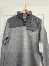 GOAT USA Quarter Zip Pullover Patch Logo Gray Heathered Men's Size Medium