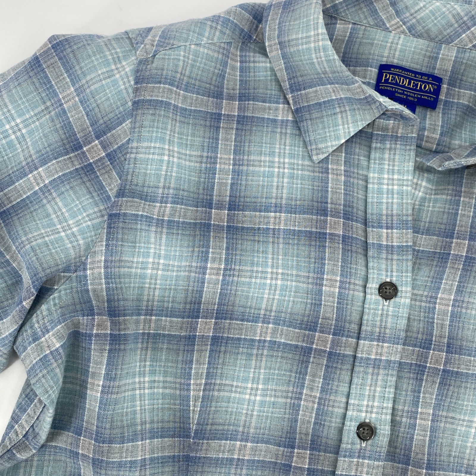 PENDLETON Light Blue Flannel Tapered Western Shir… - image 2