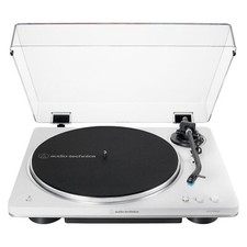 Audio-Technica AT-LP70XBT Bluetooth Turntable Record Player - White/Silver
