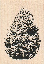 Snow Covered Fir Tree 1 1/2 x 2" Rubber Stamp, Plant Stamp, Tree Stamp