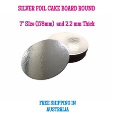 7" Inch Cardboard Cake Board Round Silver Thickness 2mm - Premium cakeboards