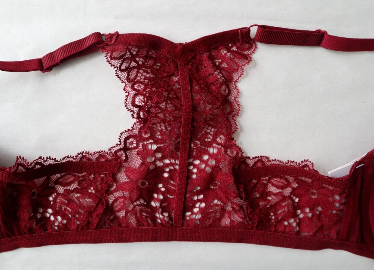 Women's Racerback Lace Push-Up Bra - Auden™ Size 34D Berry Red/Red