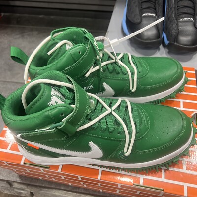 Size 11 - Nike Off-White x Air Force 1 SP Leather Mid Pine Green