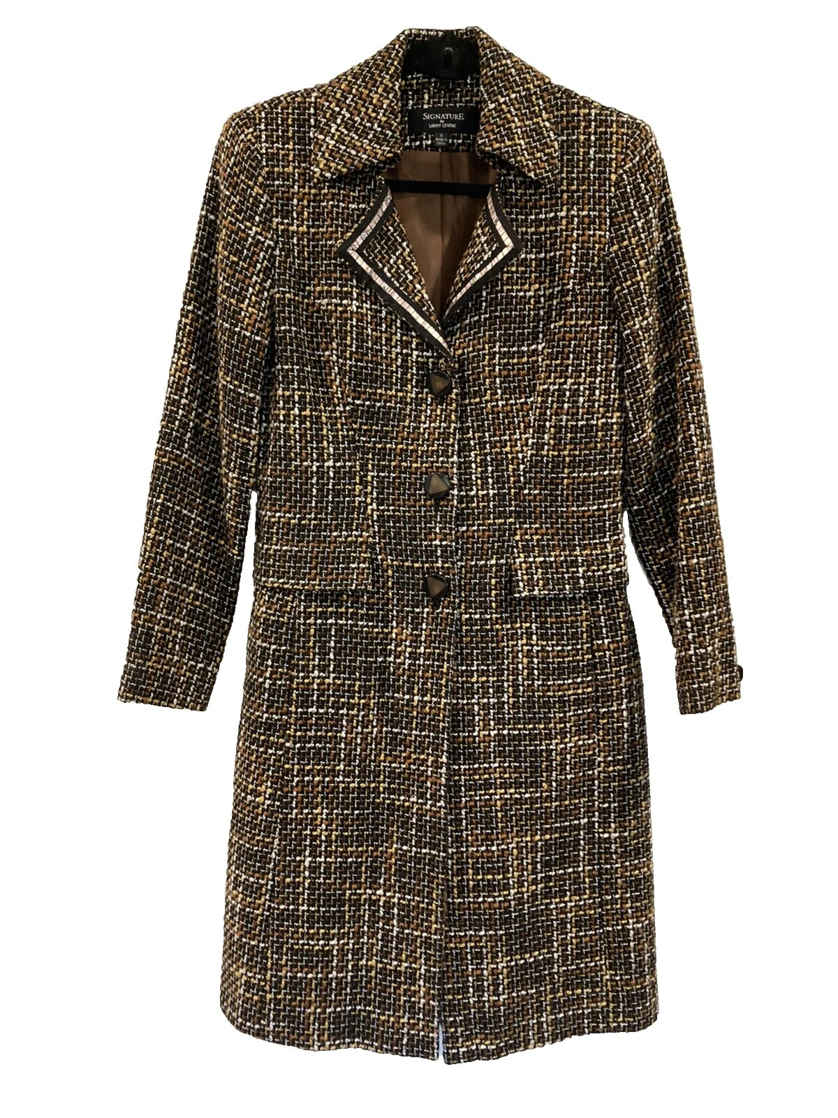 Larry Levine Check Regular Size Coats, Jackets & Vests for Women