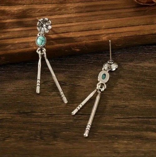 Women’s Western Native Style Drop Dangle Earrings - Picture 2 of 3