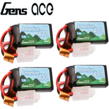 4X Gens Ace 400mAh 7.4V 35C Adventure Series 2S Lipo Battery JST For RC Crawler