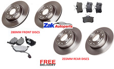 FOR VW GOLF MK5 1.2 1.4 1.6 (2009-2012) FRONT & REAR BRAKE DISCS & PADS SET