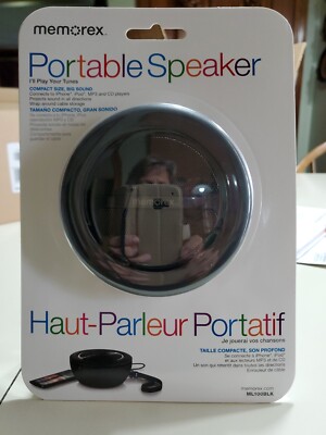 Black Round MEMOREX PORTABLE WIRELESS SPEAKER BLUETOOTH NEW