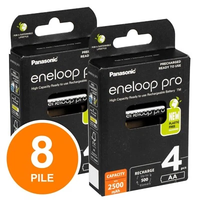 Panasonic Eneloop Pro Pile Ricaricabili HR6 Stilo AA Mignon 1.2V 2500mAh NiMH 8x