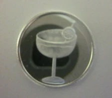 Margarita Glass   1 Gram .999 Pure Silver Round Coin Bar Bullion