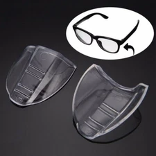 2 Pairs Universal Eyeglasses Side Shields-Flexible Slip-On Safety Glasses Shield