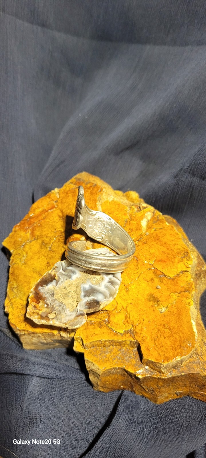 Silver Adjustable spoon ring size 10 - image 3