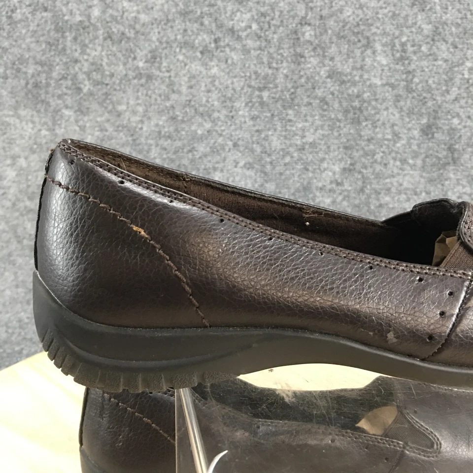 Zapatos Easy Street para mujer 9,5 M informales sin cordones mocasines planos marrón imitación cuero Foto 4 de 4