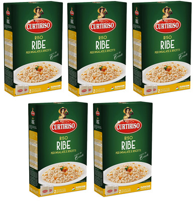 5x Curtiriso Riso Ribe,100% Italienischer Reis,Ideal für Salate,Risottos,1Kg