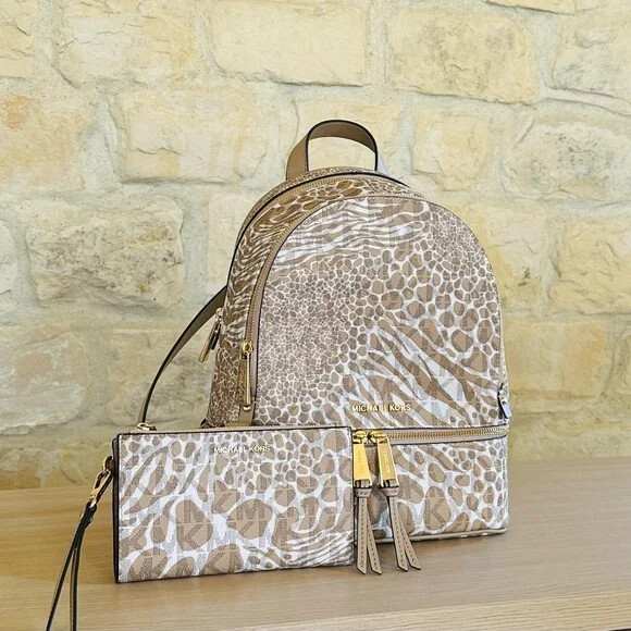 Michael Kors Rhea Zip Backpack with Matching Wallet ❤️ Michael Kors Rhea Zip Medium Backpack Primrose M - Walmart  main image 3