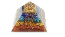 Pirámide de orgón de 7 chakras natural 75 mm pirámide de protección EMF