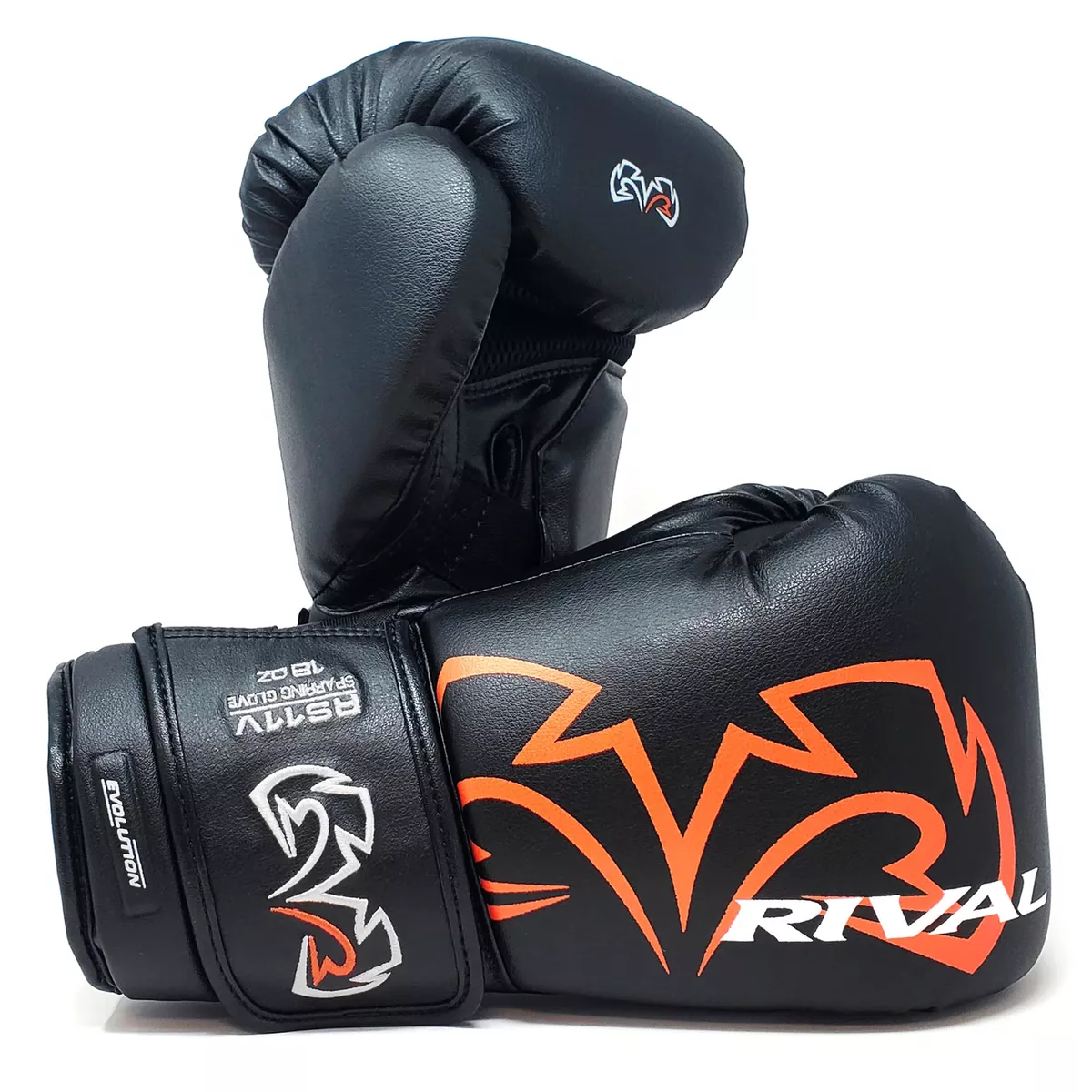 Rival Boxing Evolution Hook and Loop Sparring Gloves - Black