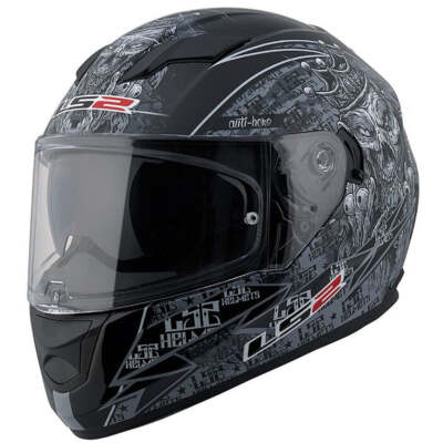 LS2 Stream EVO Anti-Hero Helmet 328-1331 Black/Gray Size XS