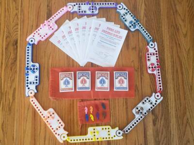 Large 2-8 Player Pegs and Jokers or Marbles Game Set NEW American Made in USA