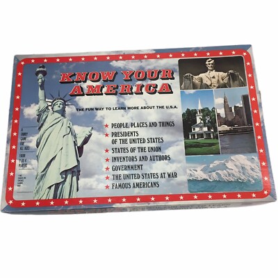 KNOW YOUR AMERICA Board Game 1982 Cadaco The Fun Way ToLearn More