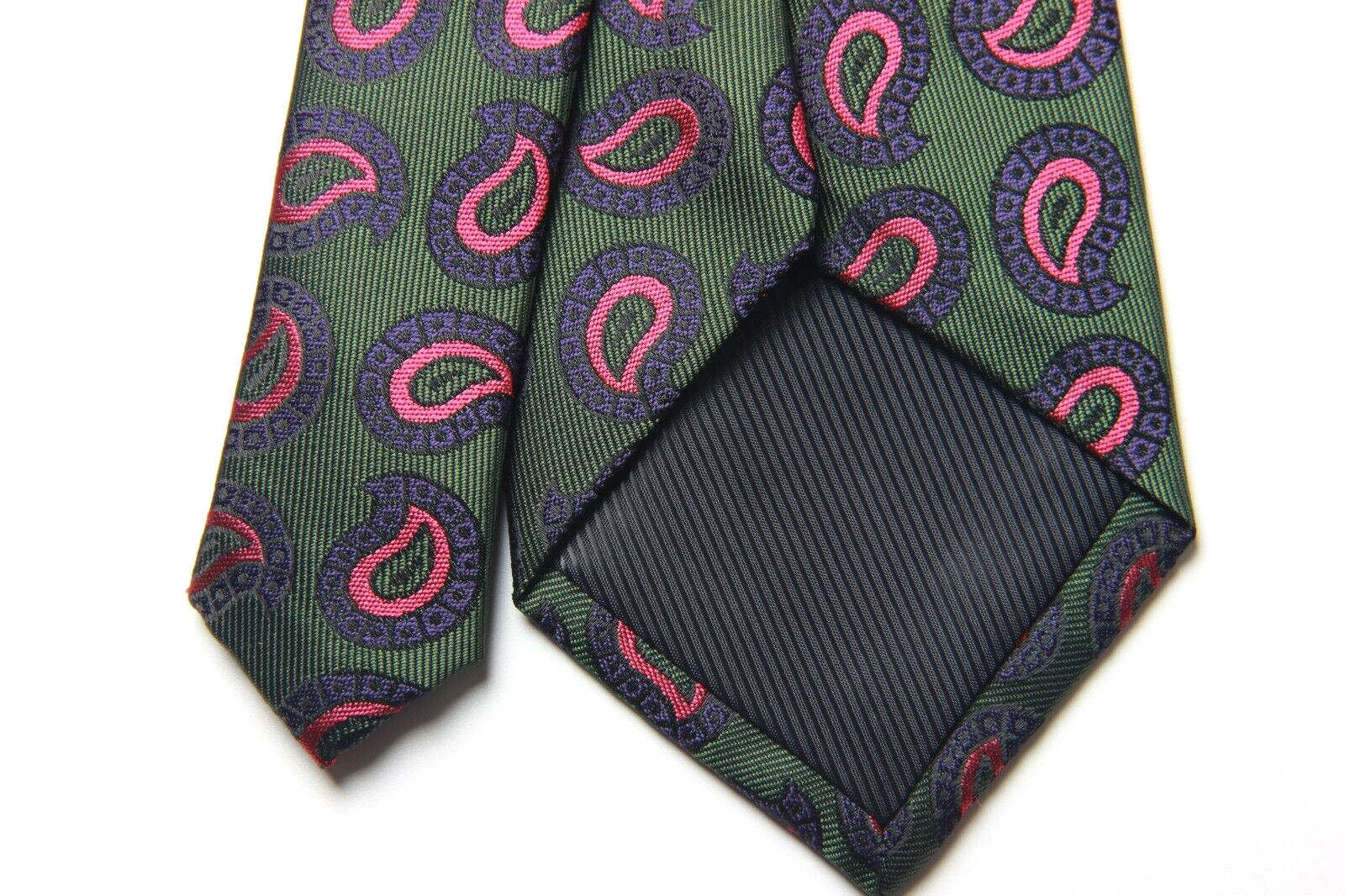 New Classic Paisley Green Pink JACQUARD WOVEN 100% Silk Men's Necktie Tie