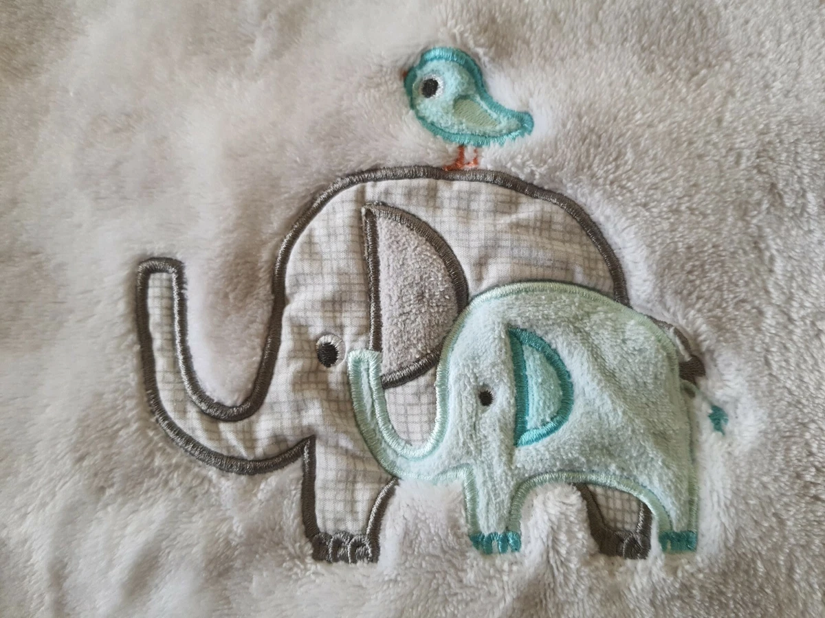 Target Circo Grey Polka Dot Fleece aqua Elephant Plush Security Baby Blanket