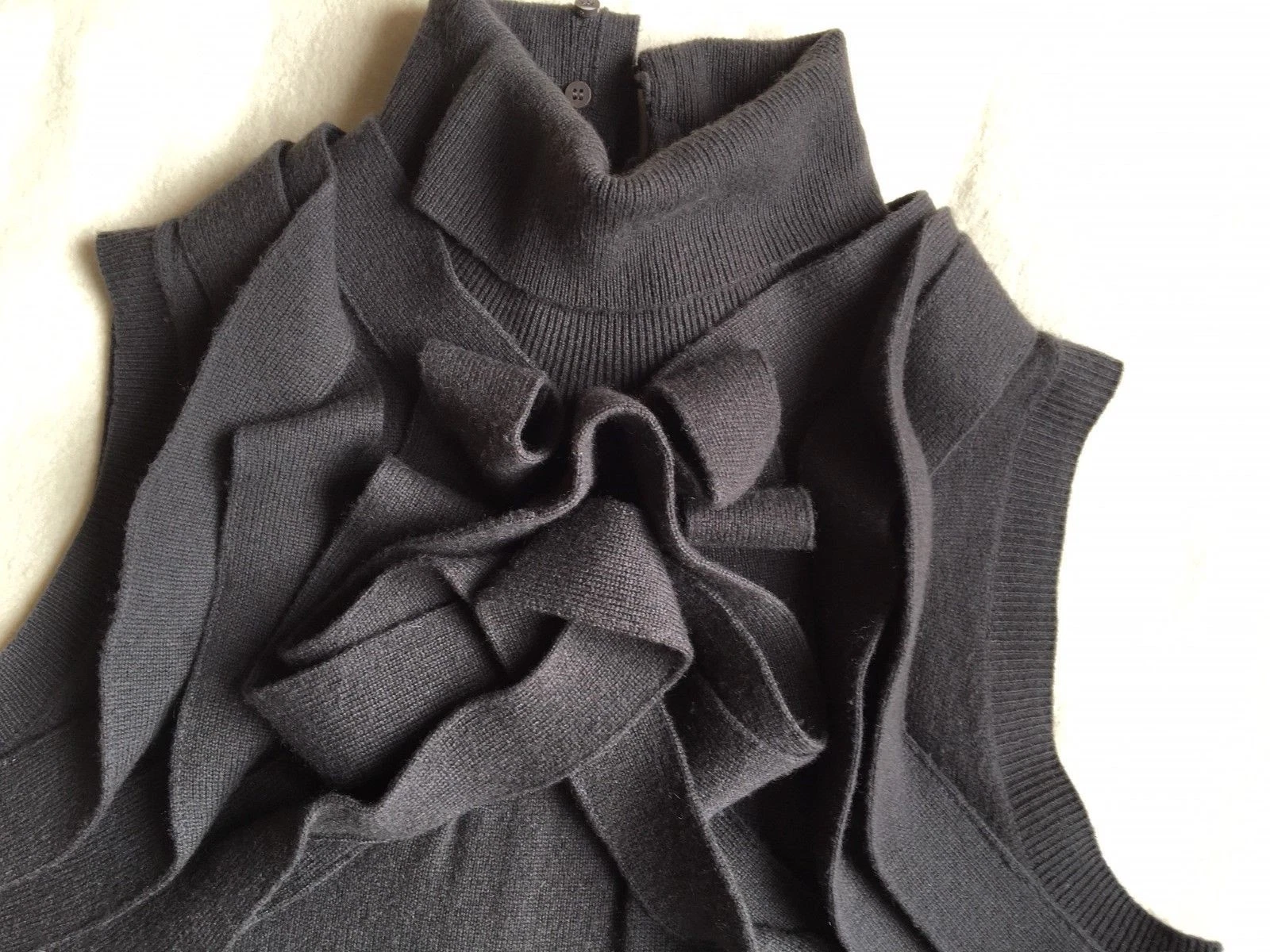 Abito in maglia senza maniche grigio 100% cashmere Celine nuovo taglia M