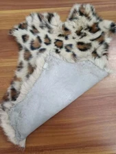 Genuine RABBIT SKIN FUR PELT SOFT LEATHER HIDE CRAFT Circle ANIMAL PRINT Natural
