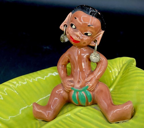 Orecchini Gilner Pottery Happy Cannibal nativi Pixie piatto elfo foglia di banana - Foto 13 di 13