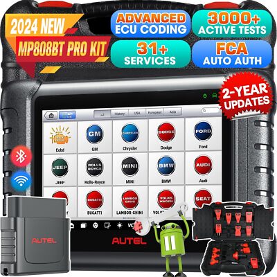 Autel Scanner MaxiPRO MP808BT Pro & $150 Adaptors 2025 Android 11 4G 64G 2 years