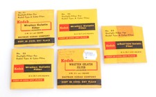 KODAK WRATTEN 85 GELATIN 2 INCH (50MM) FILTER AS IS LOT OF 5