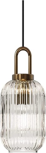 Luce a sospensione lunga lanterna rettangolare vetro da soffitto lampada LED E27 - Foto 16 di 18