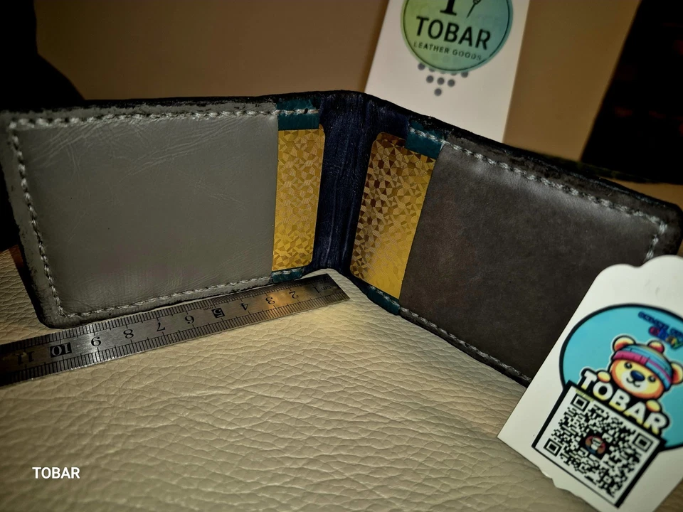  Leather Bifold Wallet for Men Minimalist Rustic card holder Handmade+12cardspac - Image 4 of 4