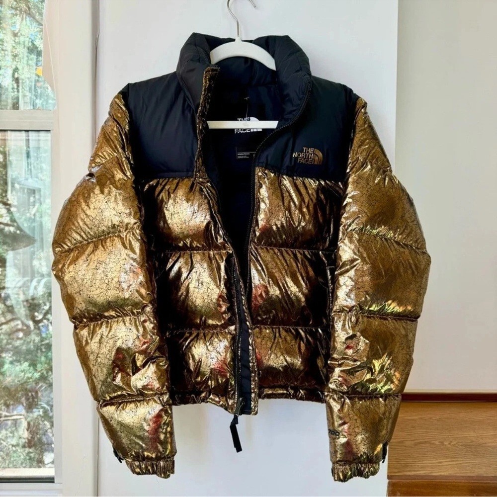 The North Face 1996 Retro Nuptse Puffer Jacket Copper Gold Black XS