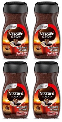Lot of 4 Jars NESCAFE CLASICO Instant Coffee Dark Roast 10.5oz Jar exp 6/2027
