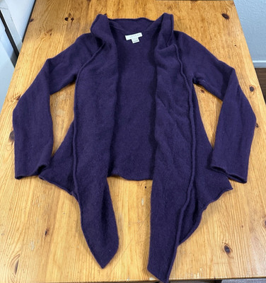 Kenar Women Cashmere Cardigan Sweater Purple size L  Flaws (fits size XS)