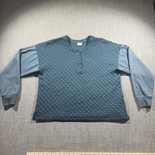 Columbia Sweatshirt Womens 2XL Hart Mountain Quilted Crewneck Green Night Wave