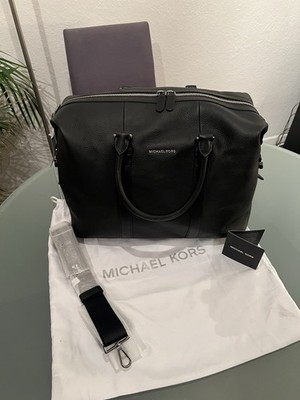Neuer, unbenutzter Michael Kors Leder Weekender Reisetasche Hudson Black NP 549 