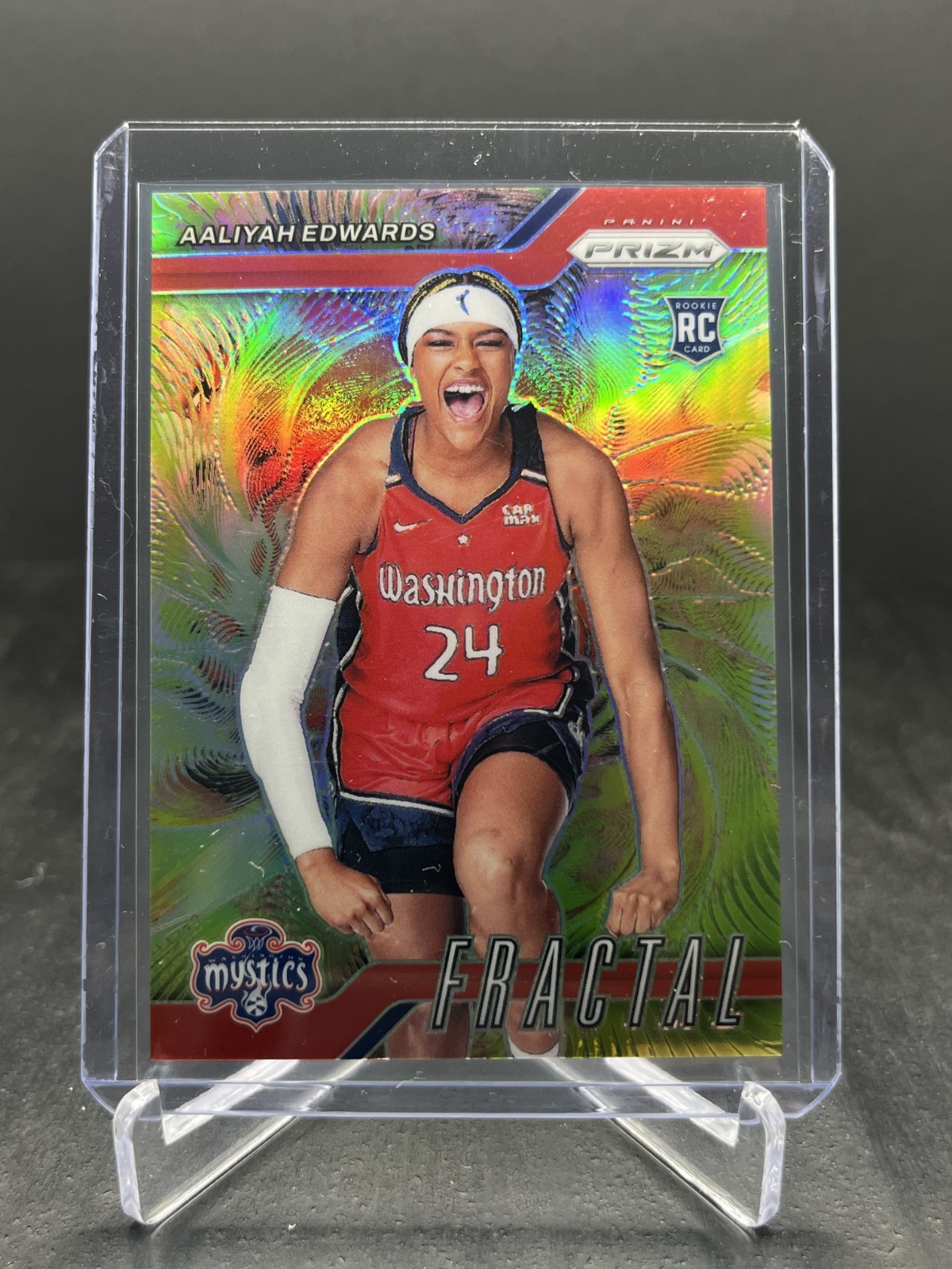 2024 Panini Prizm WNBA Basketball Aaliyah Edwards RC Rookie Fractal Red 27/99 #3
