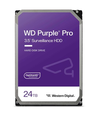 WD Purple Pro 24TB Smart Video 3.5'' Internal Hard Drive - Allframe AI - 550TB/yr