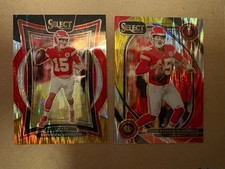 2 2024 Select Red Yellow Black Shock PATRICK MAHOMES & 1 Diecut Prizm Free SH