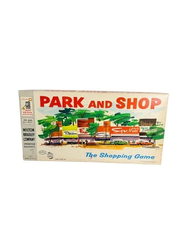 1960 Milton Bradley Park and Shop Board Game The Shopping Game NEW Open Box Vtg