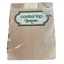BERKSHIRE Control Top Ivory Size 2 Pantyhose Style 3415 NEW Made In The USA 1980