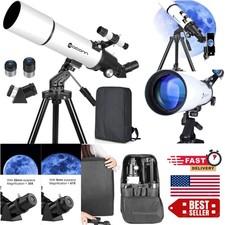 Beginner-Friendly 80mm Astronomical Telescope with Adjustable Tripod  Backpack