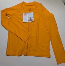 SwimZip Long Sleeve Rash Guard Blazing Orange UPF 50 Youth Sz 12-14 New W/Tags