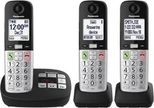 Panasonic Expandable Cordless Phone Answering Machine Call Block 3 Handset Black
