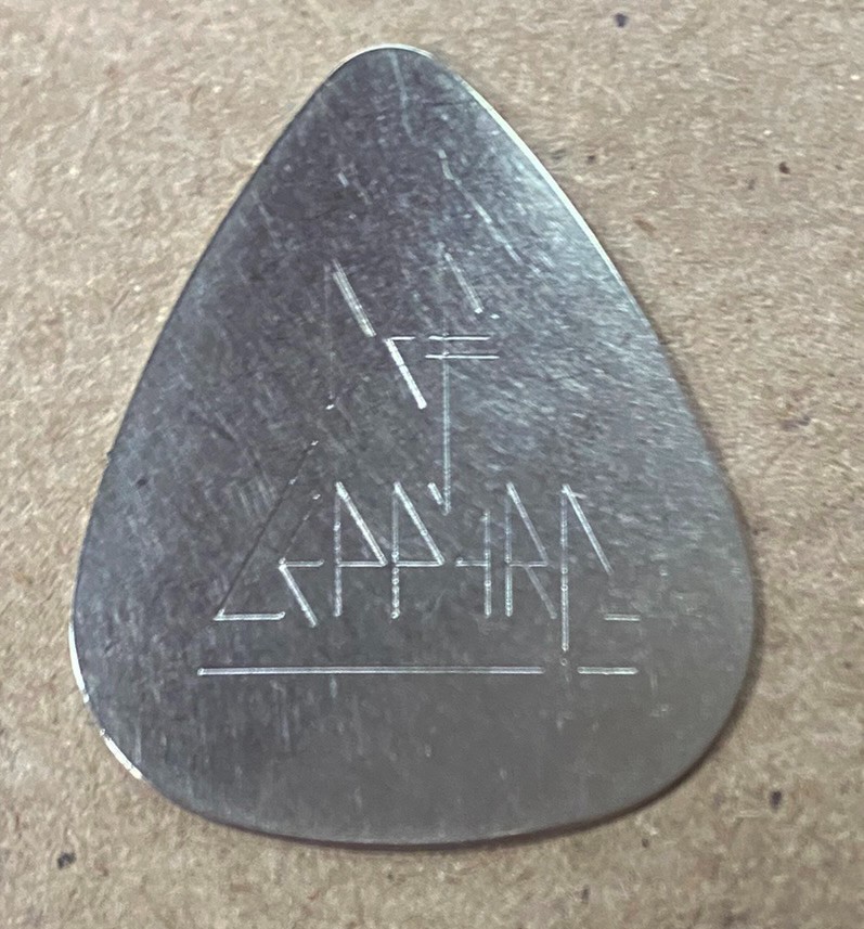Vintage Def Leppard Steve Clark ERROR Steel Guitar Pick - 1988 Hysteria Tour