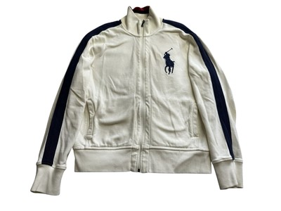 polo ralph lauren big pony full zip men white size L Y2K 2000s