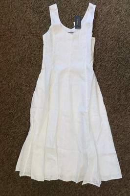 polo ralph lauren white linen dress White Linen Woven Collared Long Sleeve Dress