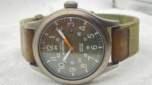 Timex TW4B14000, Men's Expedition Scout Green Fabric Watch, Date, Indiglo, NEW - Picture 8 of 14